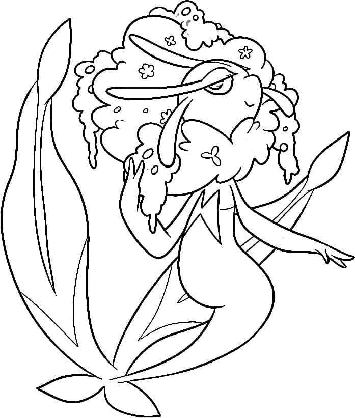 florges coloring page in black and white pokemon