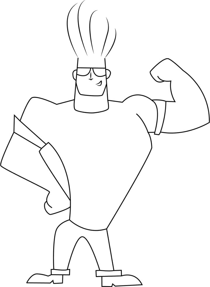Happy Johnny Bravo Coloring Page - Free Printable Coloring Pages for Kids
