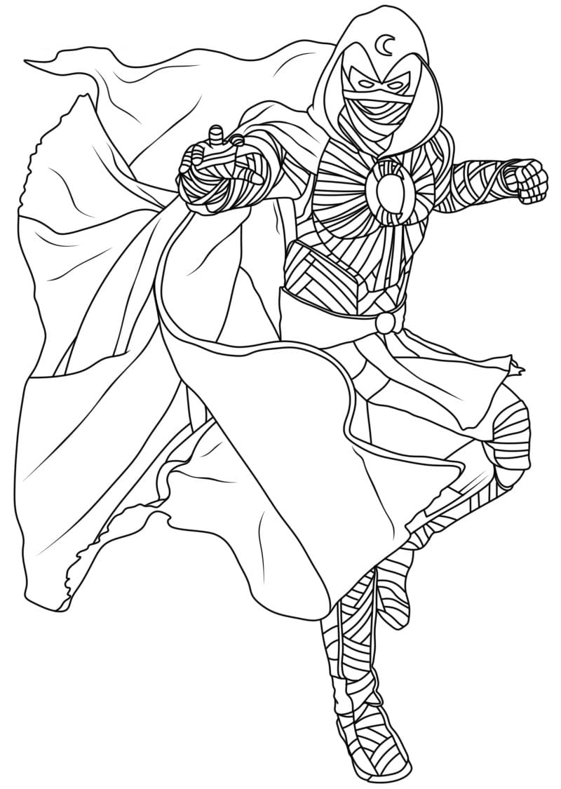 Moon Knight is Cool Coloring Page - Free Printable Coloring Pages for Kids