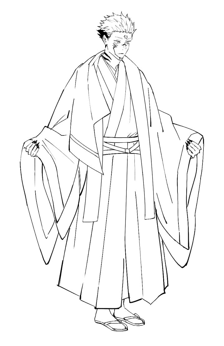 Jujutsu Kaisen Gojo Satoru Coloring Page - Free Printable Coloring