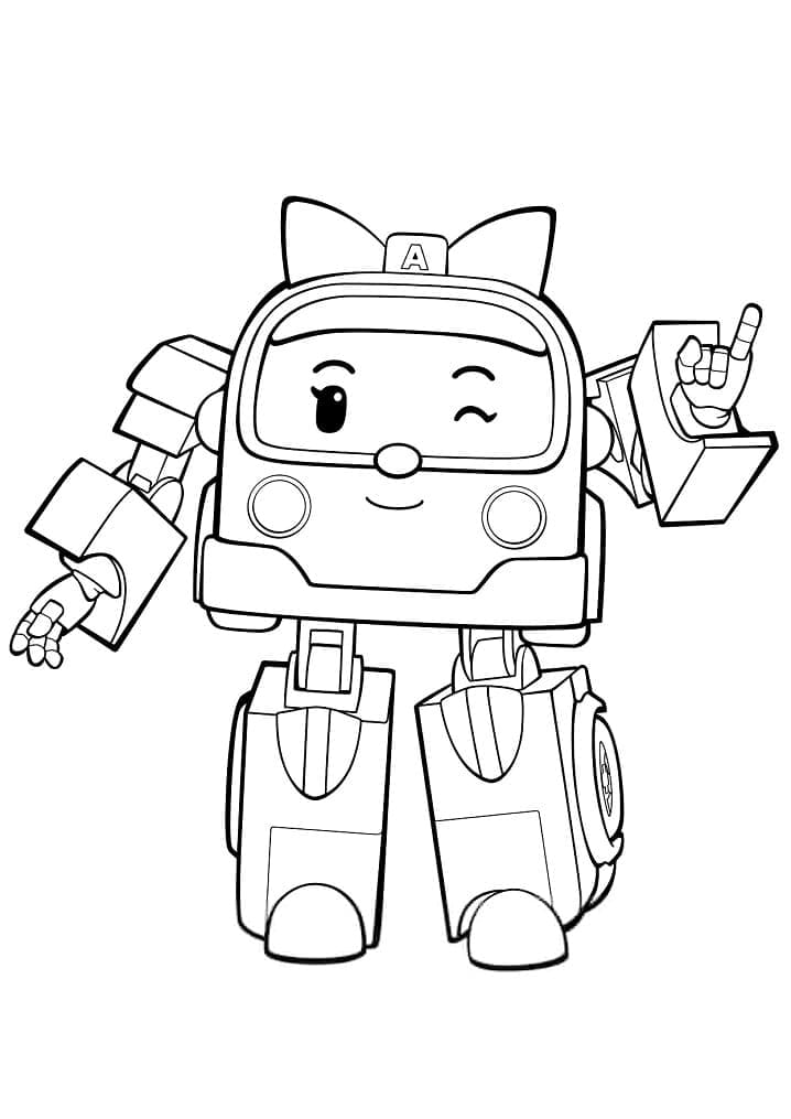 Amber Robocar Poli Coloring Page - Free Printable Coloring Pages for Kids