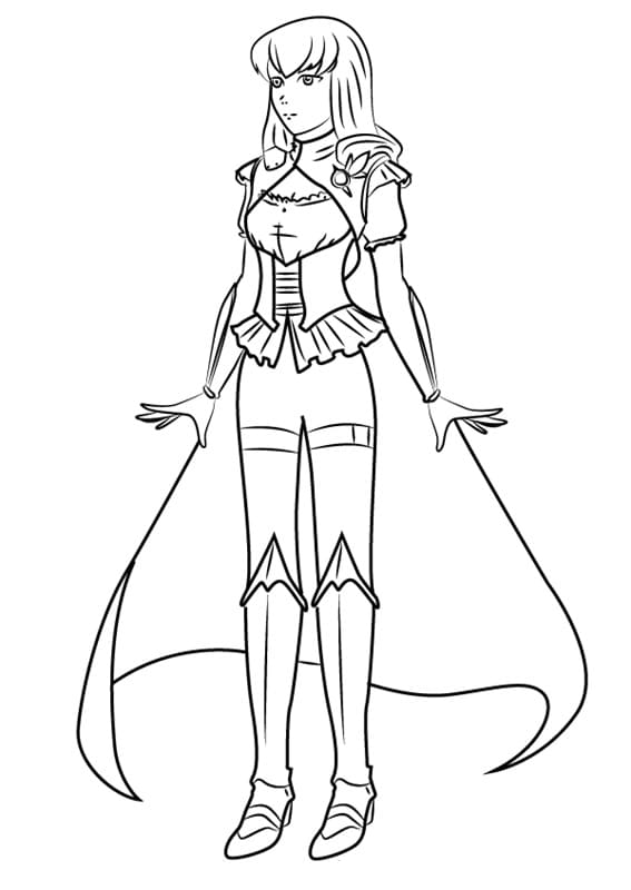 Amber from RWBY Coloring Page - Free Printable Coloring Pages for Kids