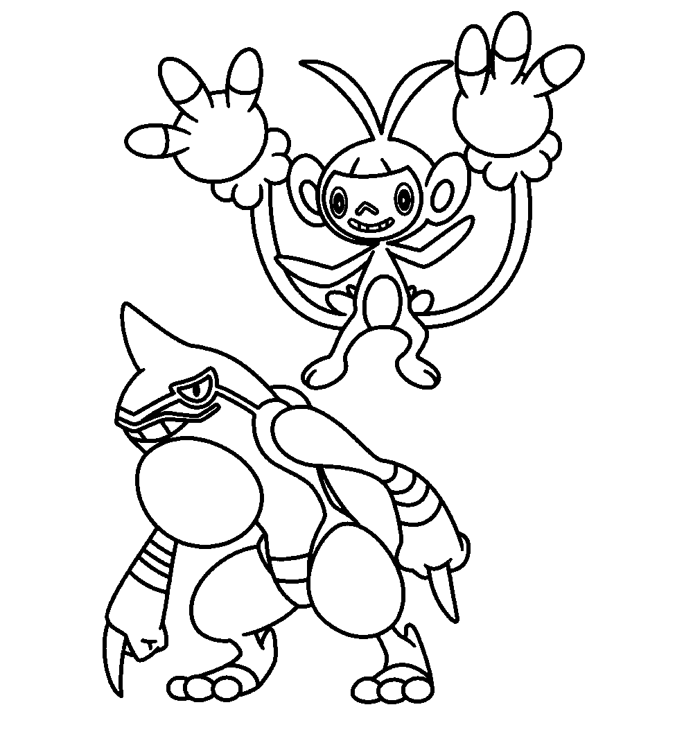 ambipom coloring page easy pokemon