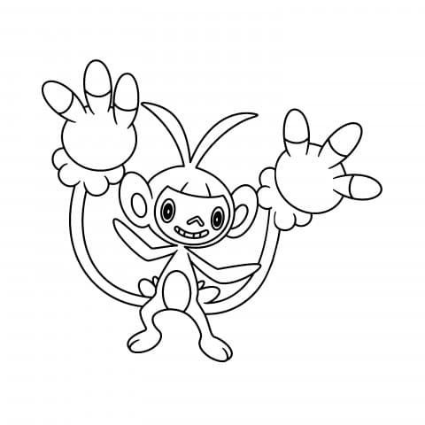 coloring pages ambipom pokemon