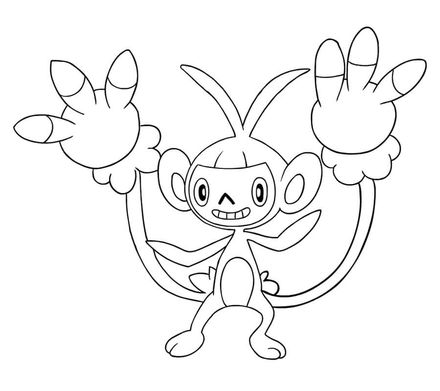 ambipom coloring page online pokemon