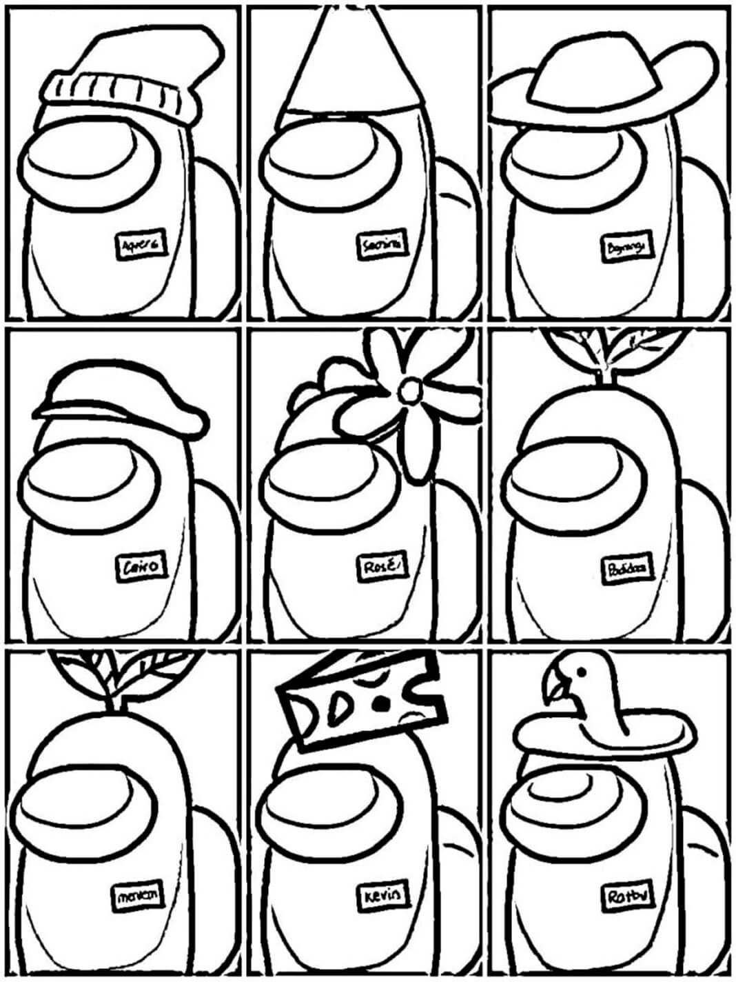 Among Us Banana Coloring Page   Free Printable Coloring Pages for Kids