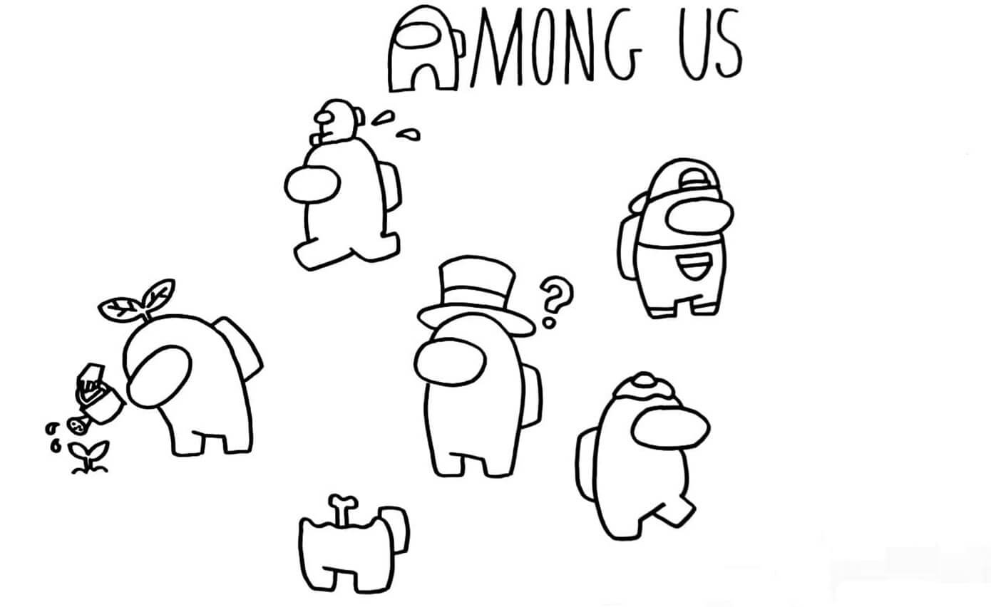 among us coloring book page