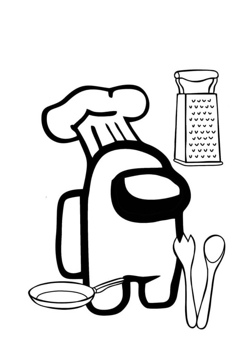 Simple Among Us Coloring Page - Free Printable Coloring Pages for Kids