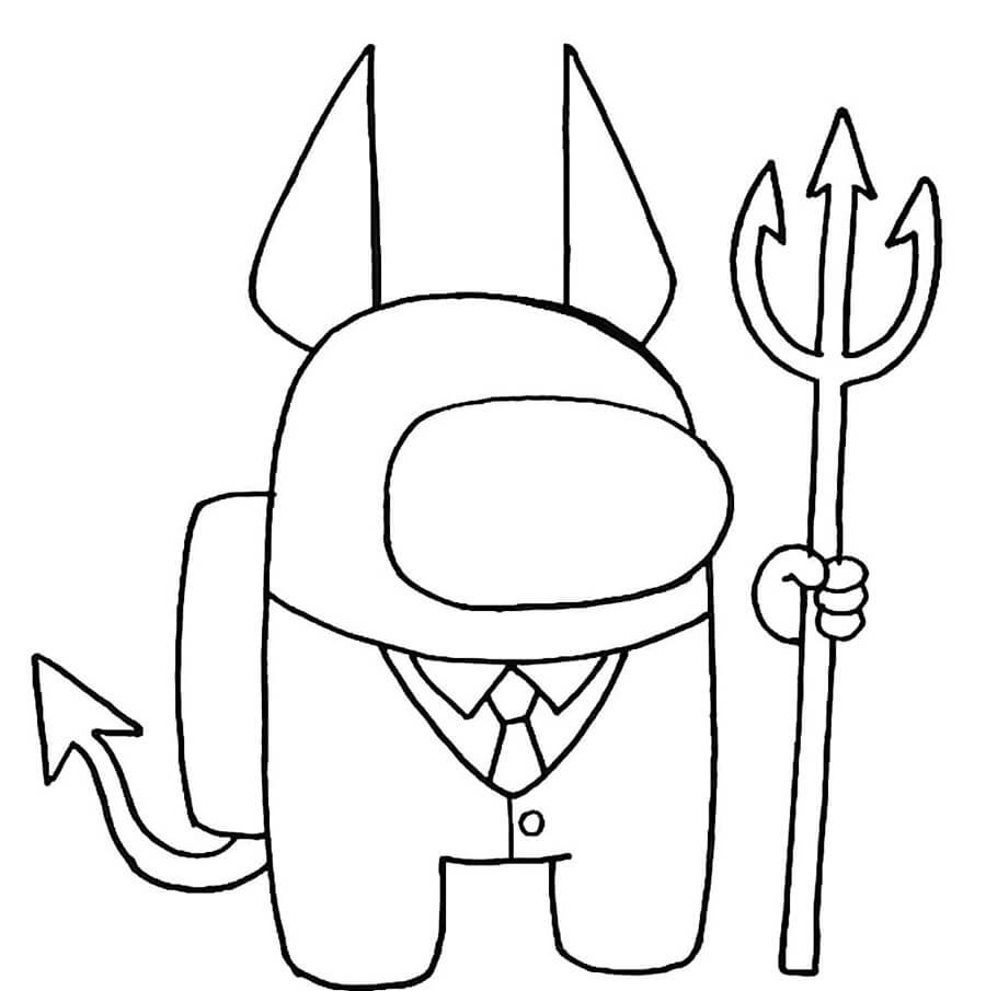 Among Us Devil Coloring Page   Free Printable Coloring Pages for Kids