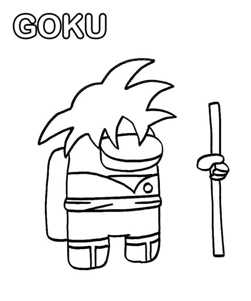 Among Us Goku Coloring Page - Free Printable Coloring Pages for Kids