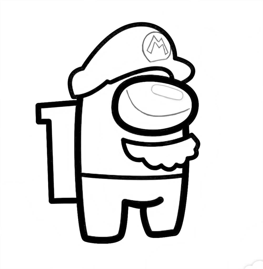 among us mario bros coloring page free printable coloring pages for kids