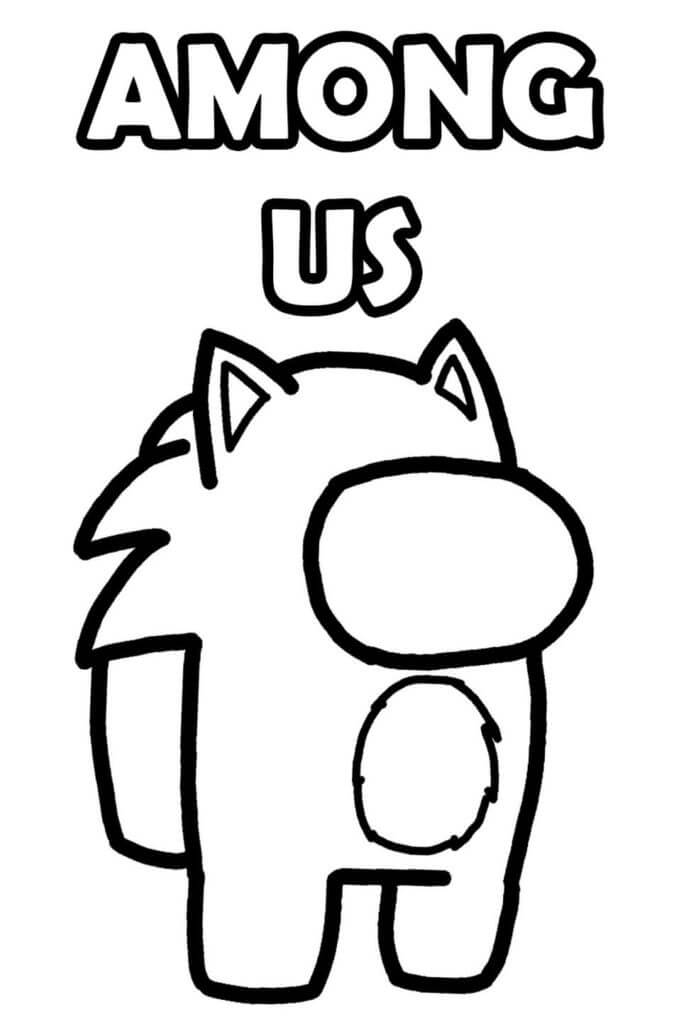 Among Us Sonic Coloring Page - Free Printable Coloring Pages for Kids