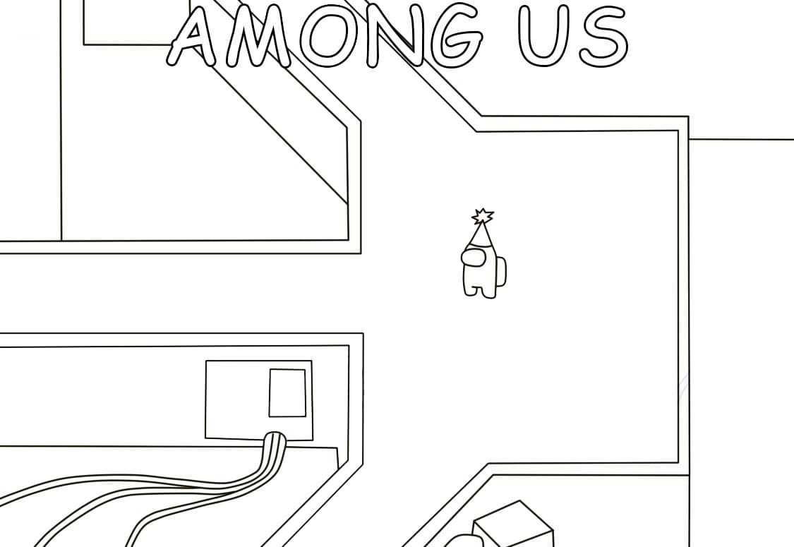 Among Us Spaceship Coloring Page - Free Printable Coloring Pages for Kids