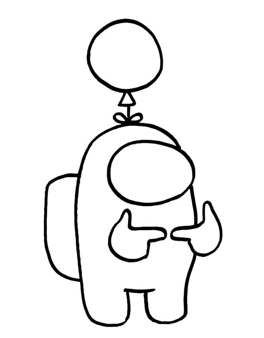 Among Us with Balloon Coloring Page   Free Printable Coloring ...