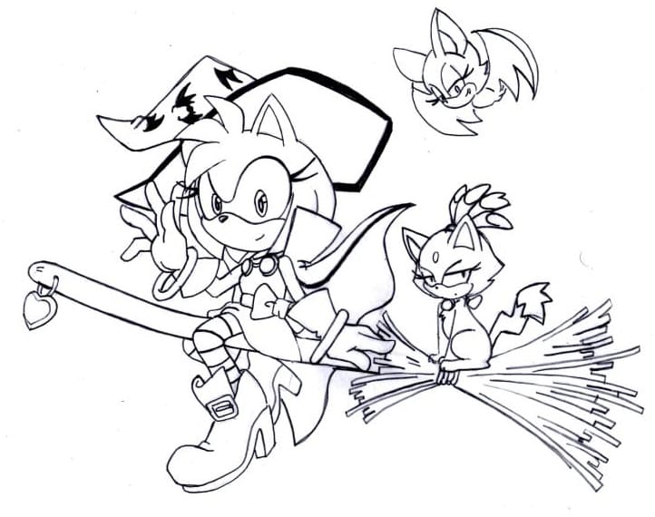 Amy Rose From Sonic The Hedgehog Series Coloring Page - ScribbleFun