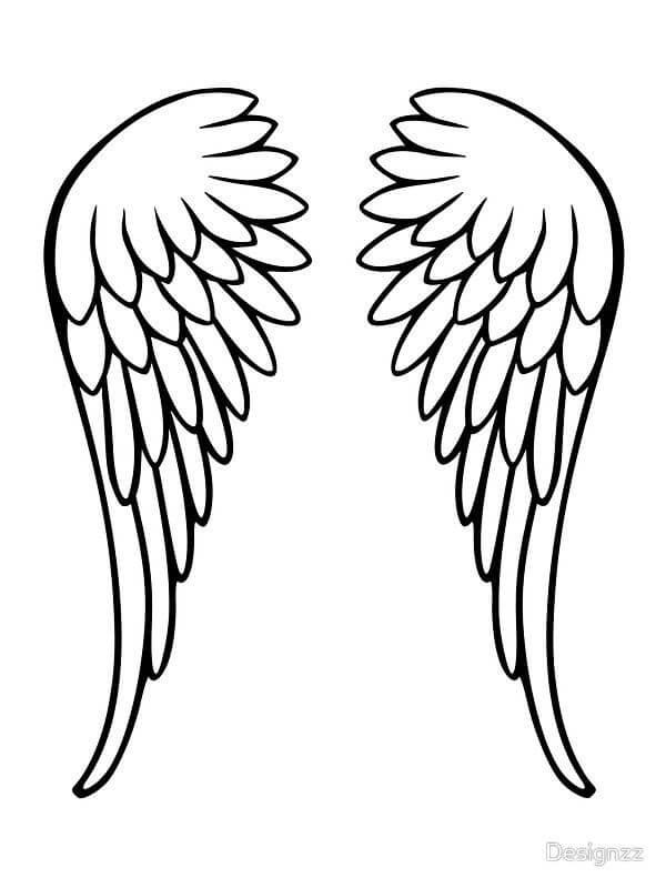 Angel Wings 5 Coloring Page - Free Printable Coloring Pages for Kids