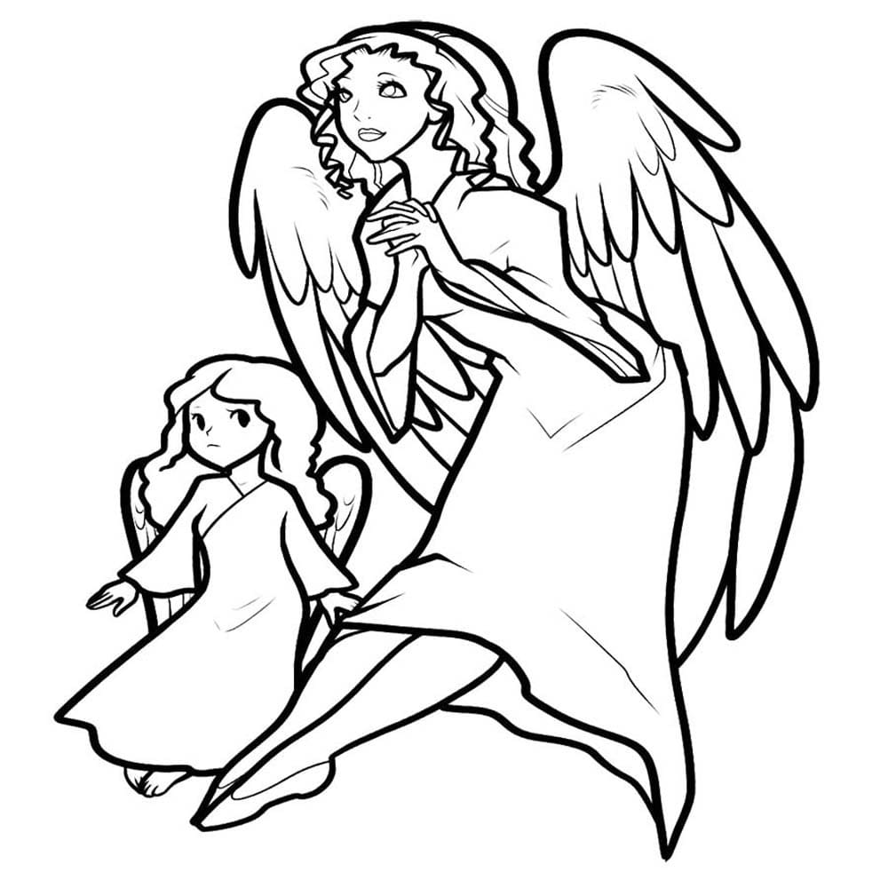 Angel for Adult Coloring Page - Free Printable Coloring Pages for Kids