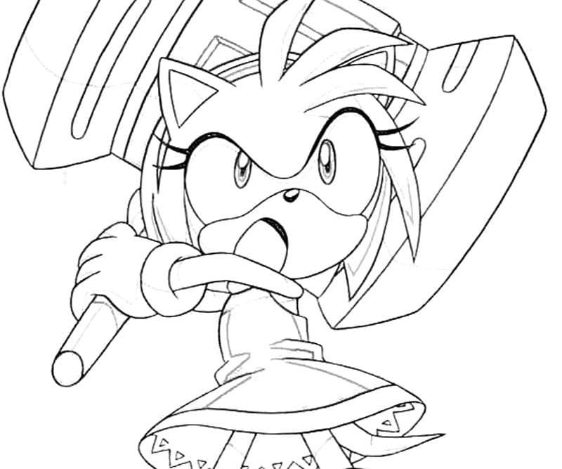 Amy Rose coloring sheet to print 