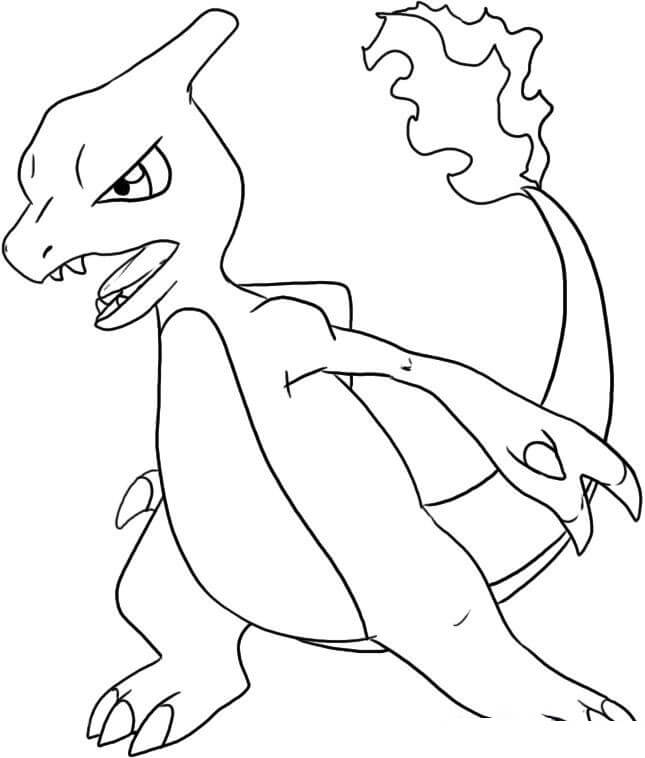 Charmeleon Coloring Pages Free Printable For Kids.
