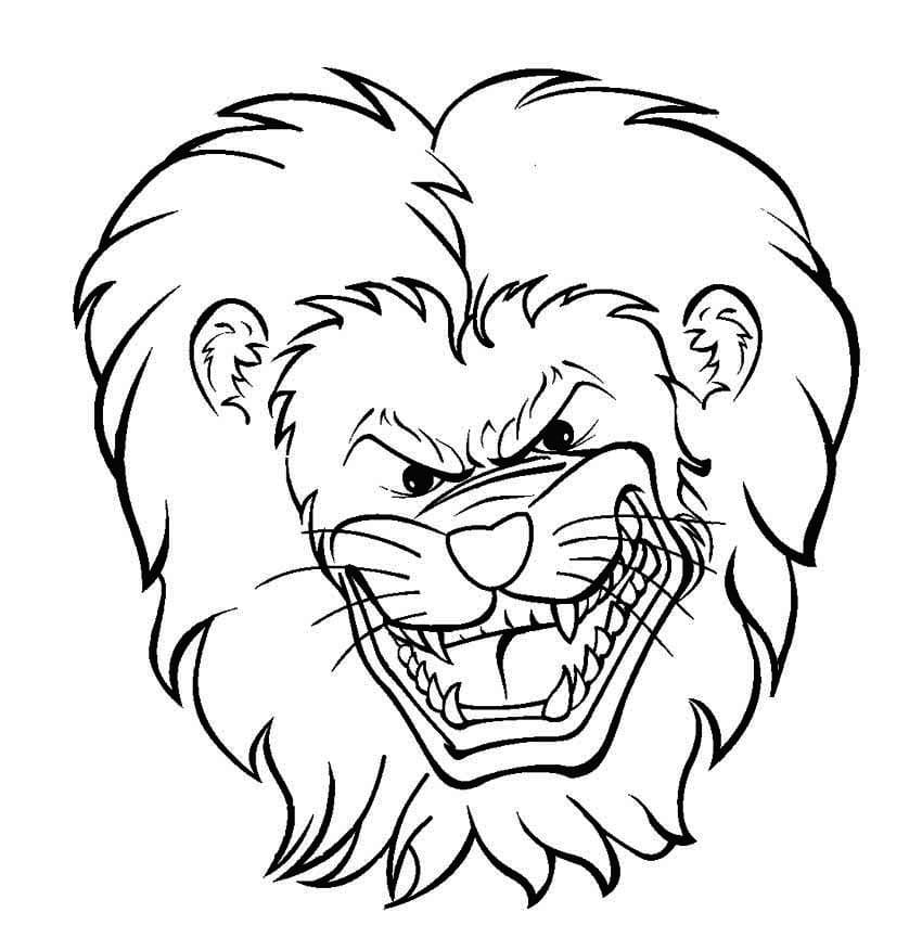 Angry Lion Face