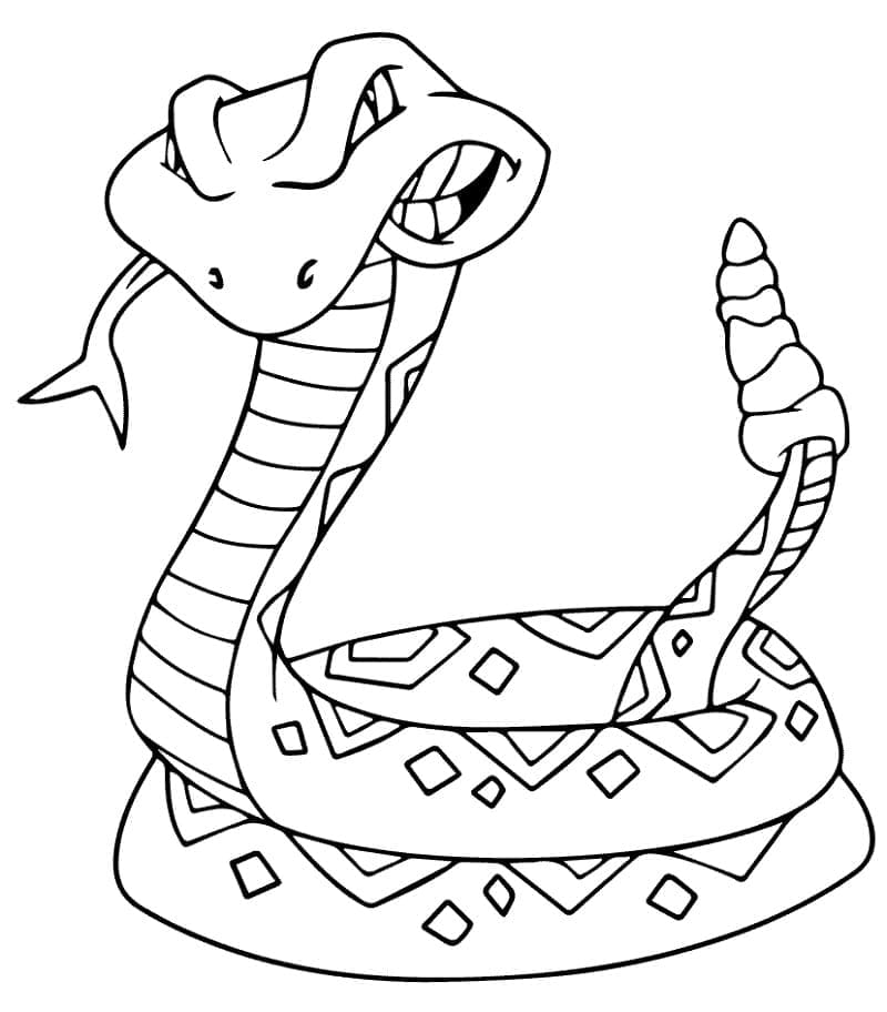 Angry Snake Coloring Page - Free Printable Coloring Pages for Kids