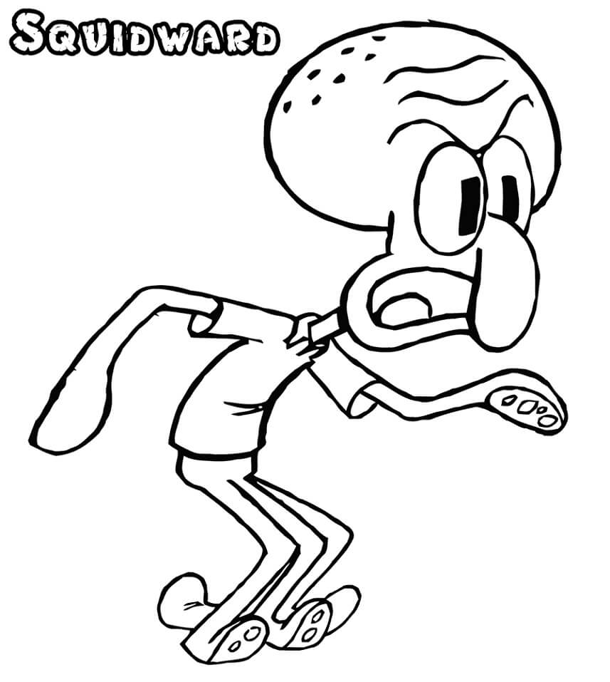 Squidward Coloring Page