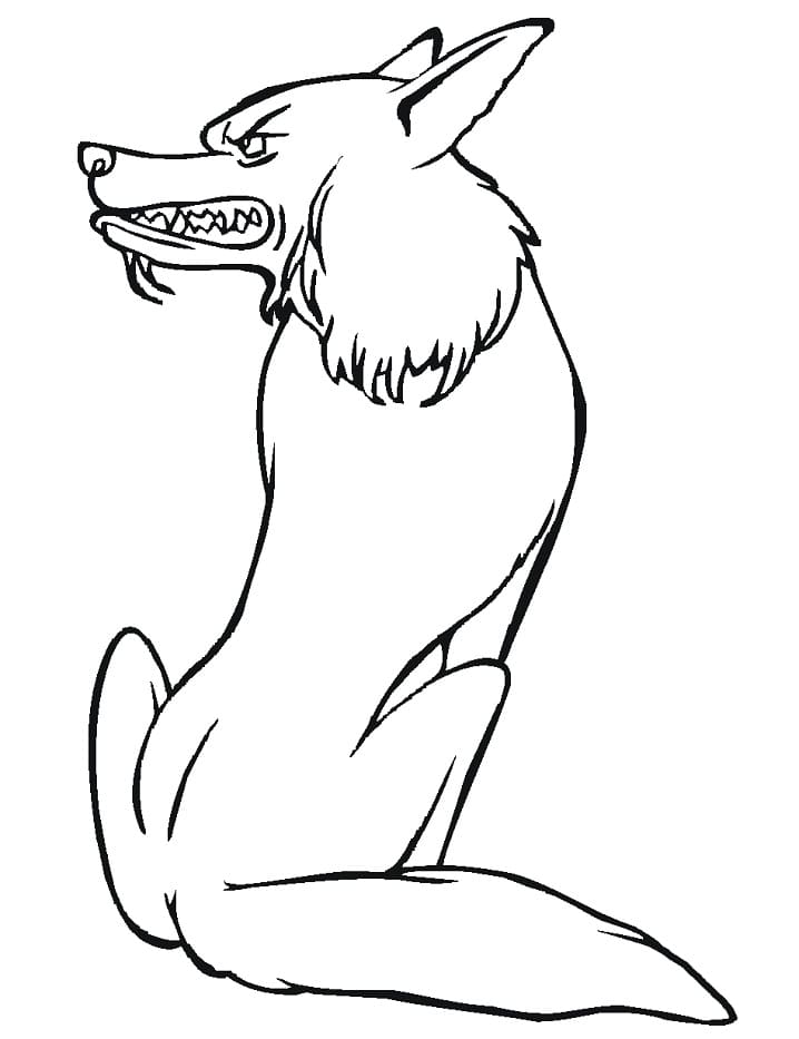 angry anime wolves coloring pages