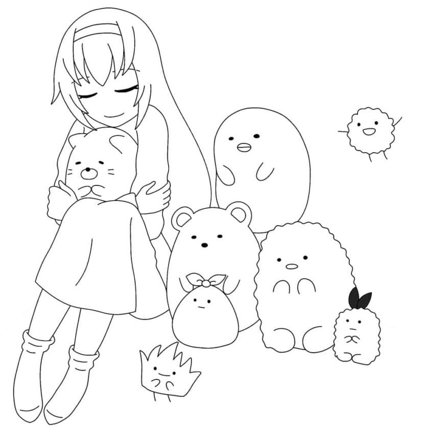 Anime girl coloring page  Mimi Panda