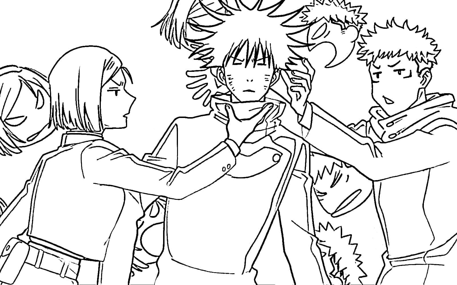 Itadori and Sukuna Coloring Page - Free Printable Coloring Pages for Kids