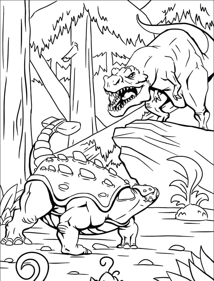 Ankylosaurus vs T-Rex
