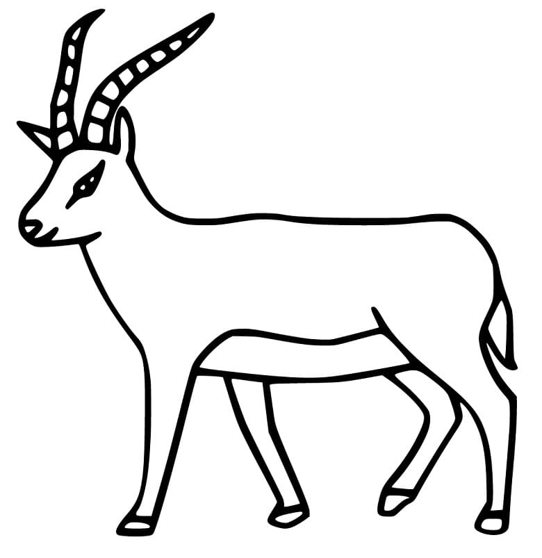 Kudu Antelope Coloring Page - Free Printable Coloring Pages for Kids