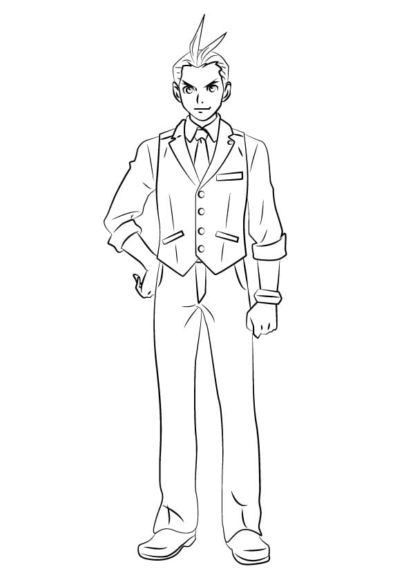 Ace Attorney Characters Coloring Page - Free Printable Coloring Pages