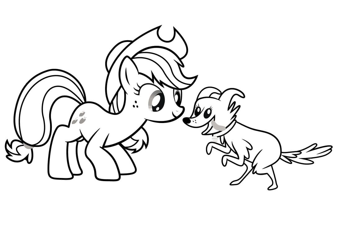 Applejack and Cute Dog