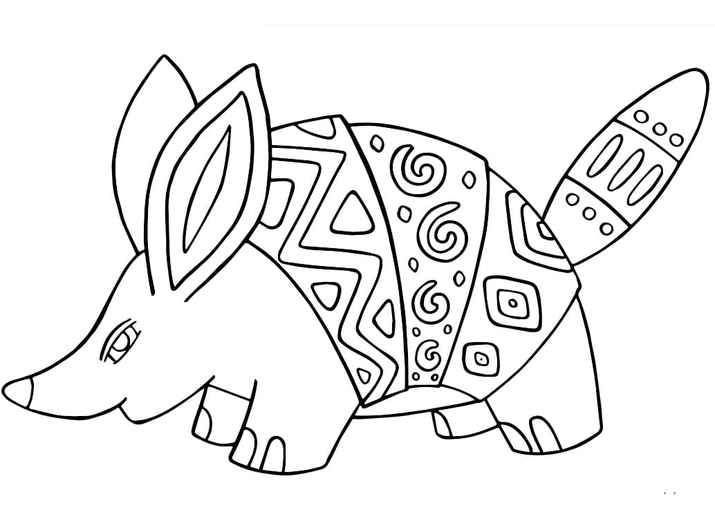 Armadillo Alebrijes Coloring Page - Free Printable Coloring Pages for Kids