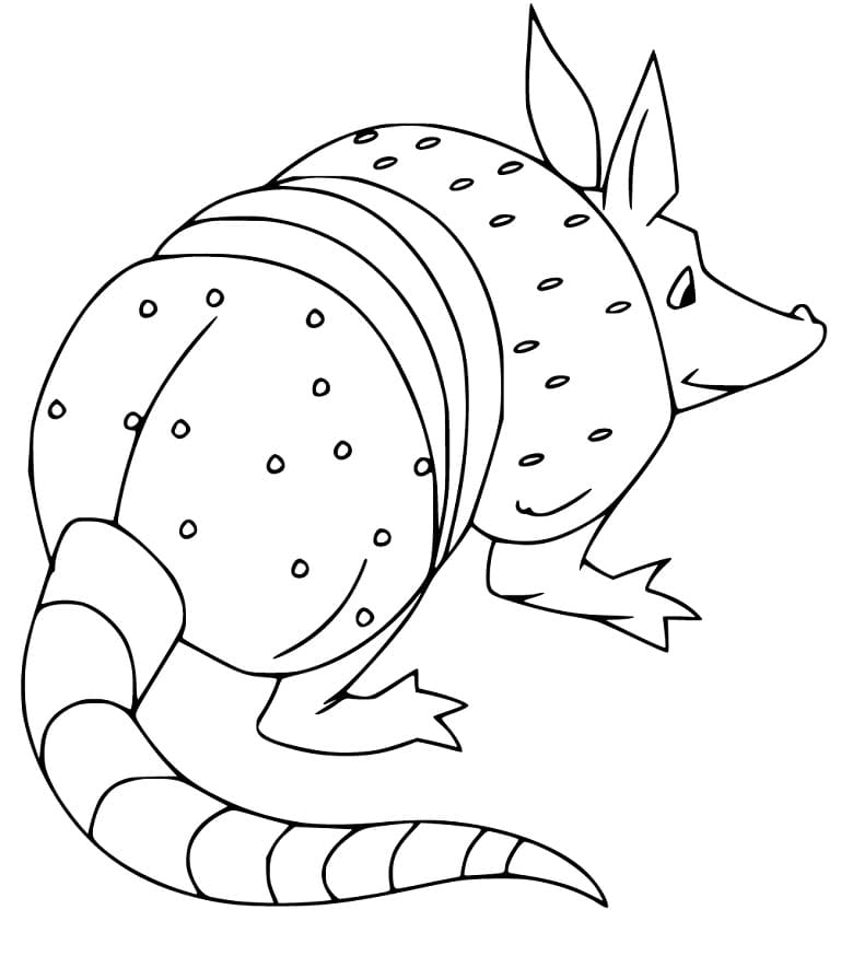 Cartoon Armadillo Coloring Page - Free Printable Coloring Pages for Kids