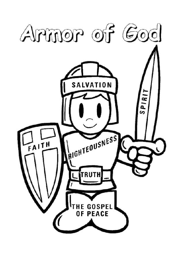 full armor of god coloring page