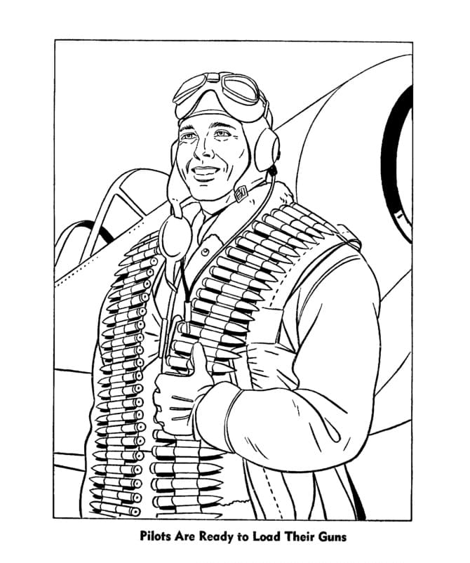 Air Force Pilot 1 Coloring Page - Free Printable Coloring Pages for Kids