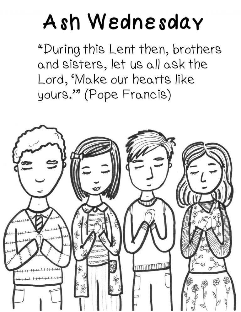 Ash Wednesday Coloring Page Printable Activities For Kids Holy Heroes 