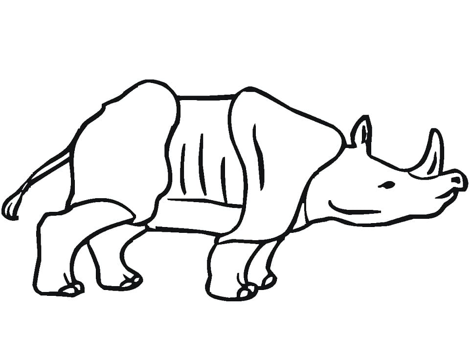 Asian Rhino Coloring Page - Free Printable Coloring Pages for Kids