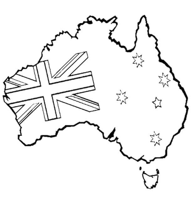Australia Map and Flag
