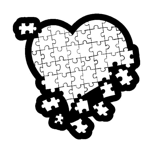 Autism Awareness Heart Puzzle