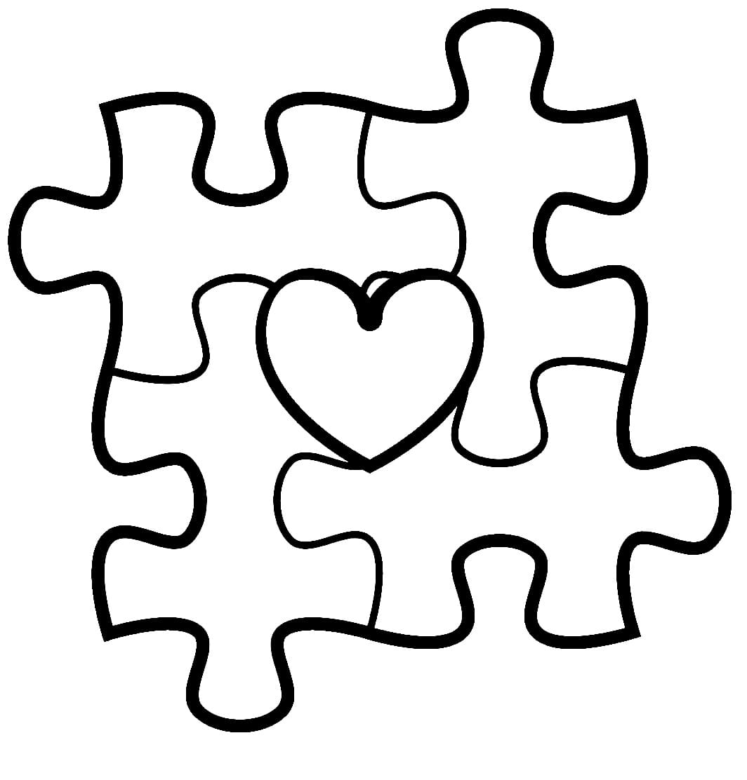 Autism Awareness Puzzle Pieces Heart