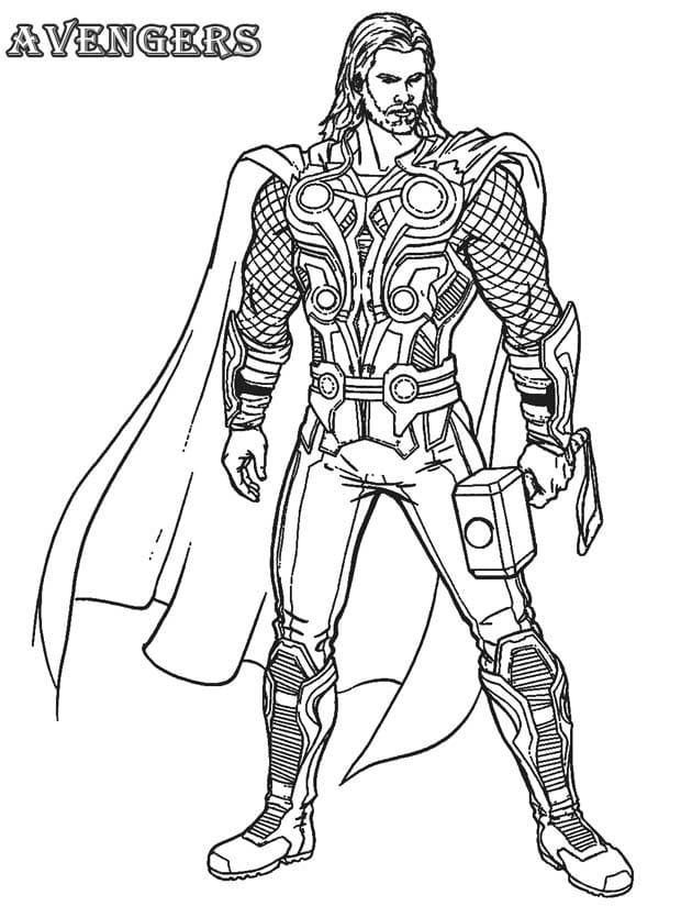 Avengers Thor Coloring Page - Free Printable Coloring Pages for Kids