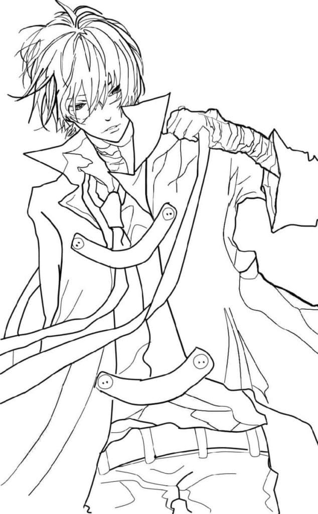 Awesome Anime Boy Coloring Page - Free Printable Coloring Pages for Kids