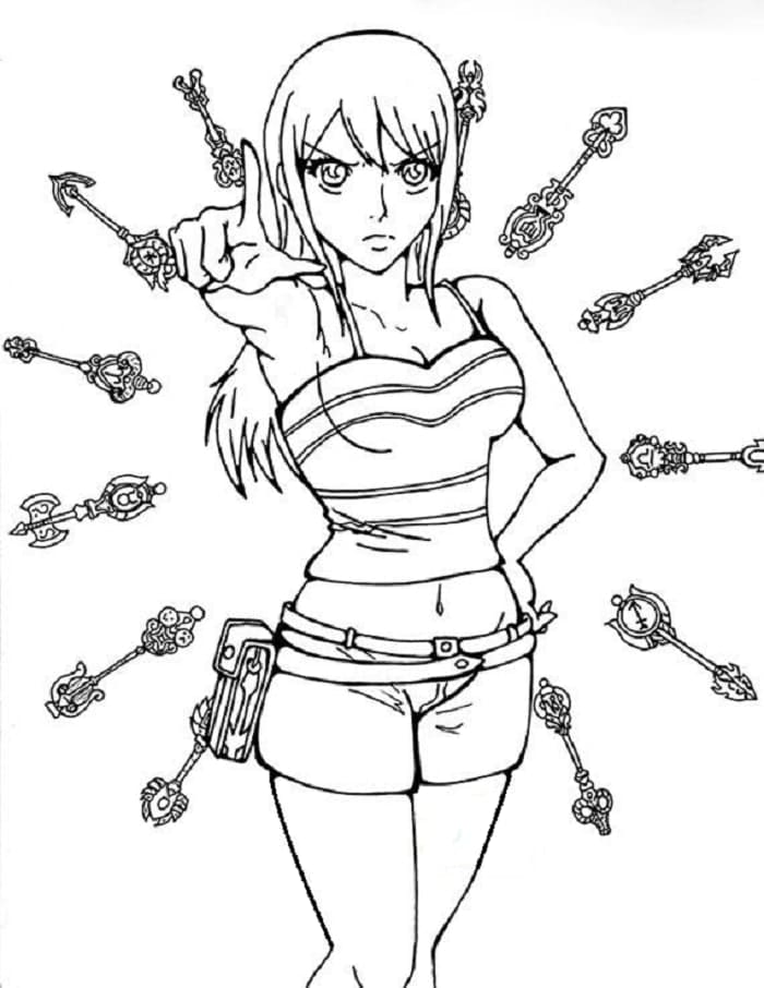 Free printable Awesome Lucy Heartfilia coloring page. 