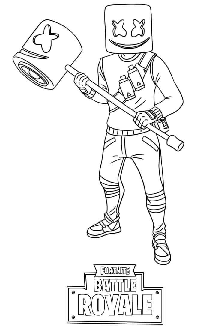 Marshmello Fortnite Coloring Pages   Free Printable Coloring Pages ...