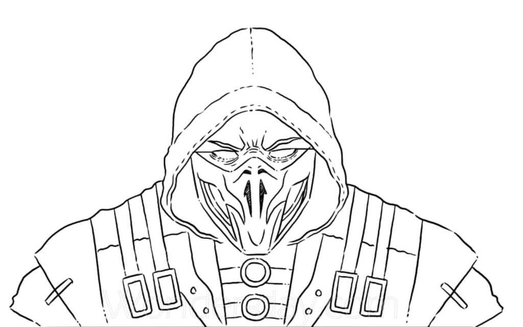 Scorpion in Mortal Kombat Coloring Page - Free Printable Coloring Pages