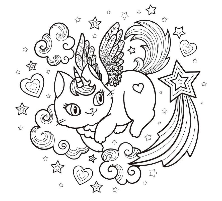 Little Cat Corn Coloring Page - Free Printable Coloring Pages for Kids