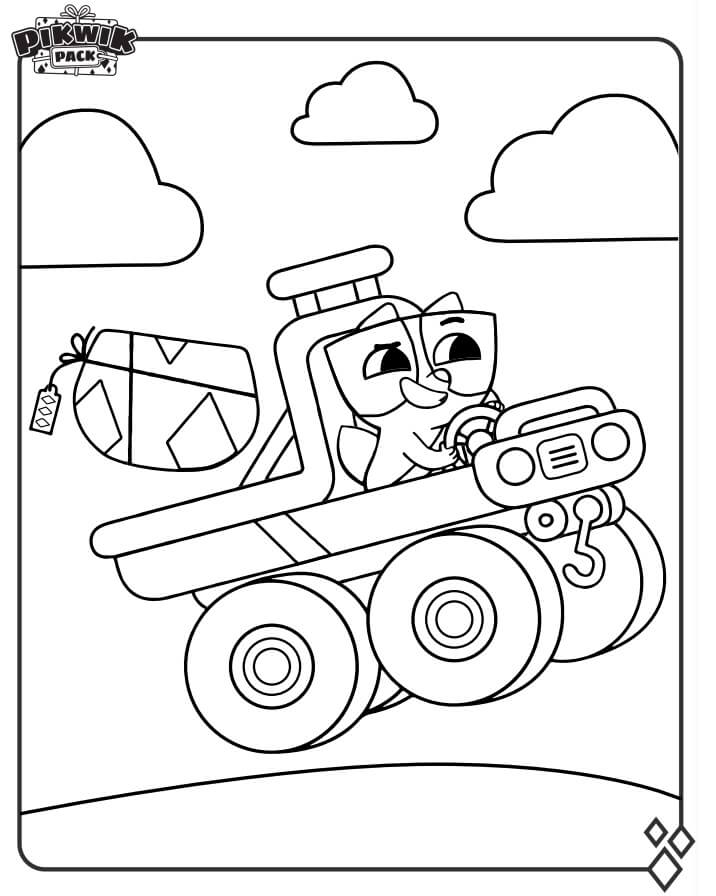 Pikwik Pack on Train Coloring Page - Free Printable Coloring Pages for Kids