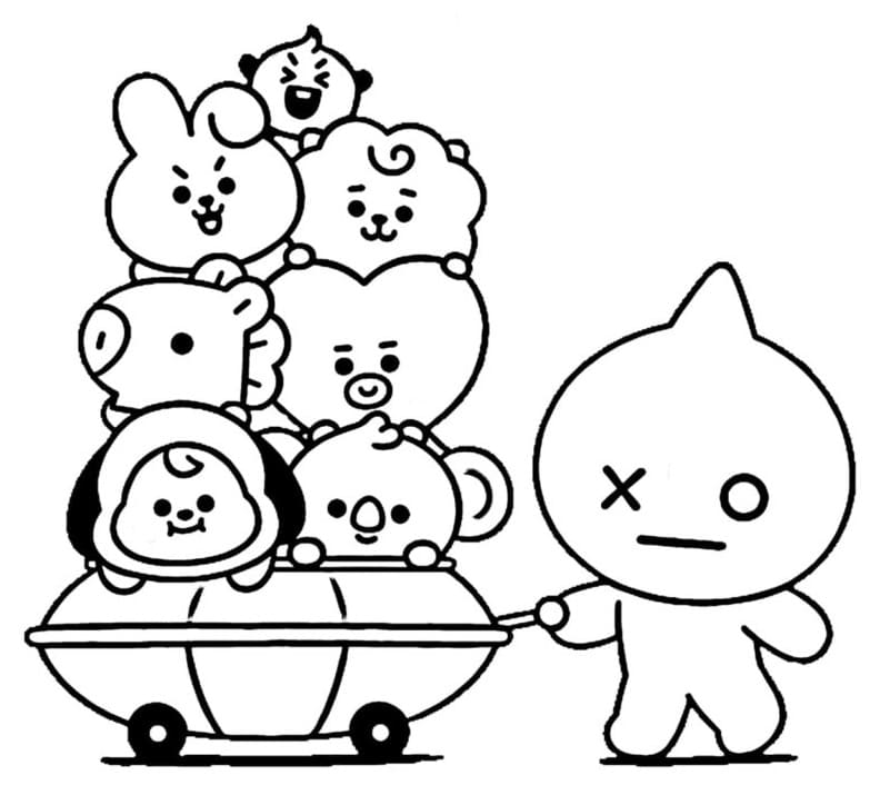 BT21 Coloring Page BT21 Coloring Page